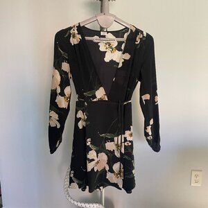 Wilfred Silk Floral Wrap Dress Size M
